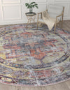 Zahara Oasis Collection Area Rug -  Rabat Round Yellow Pink  lifestyle 41