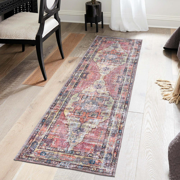 Zahara Oasis Collection Area Rug -  Rabat Runner Yellow Pink  lifestyle 85