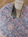 Zahara Oasis Collection Area Rug -  Nador Round Navy Blue  lifestyle 94