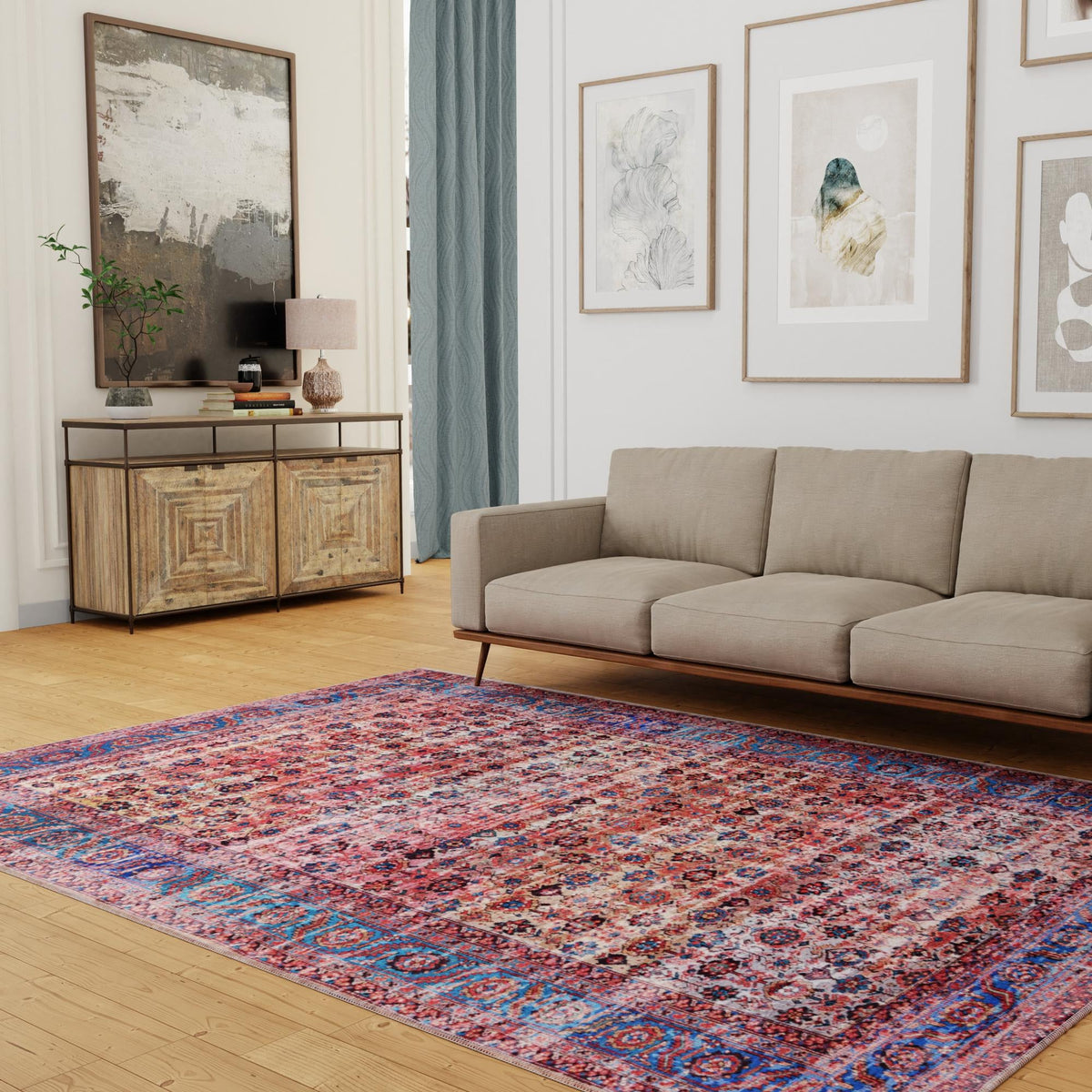 Zahara Oasis Collection Area Rug -  Meknes Rectangle Antique Pink  lifestyle 30