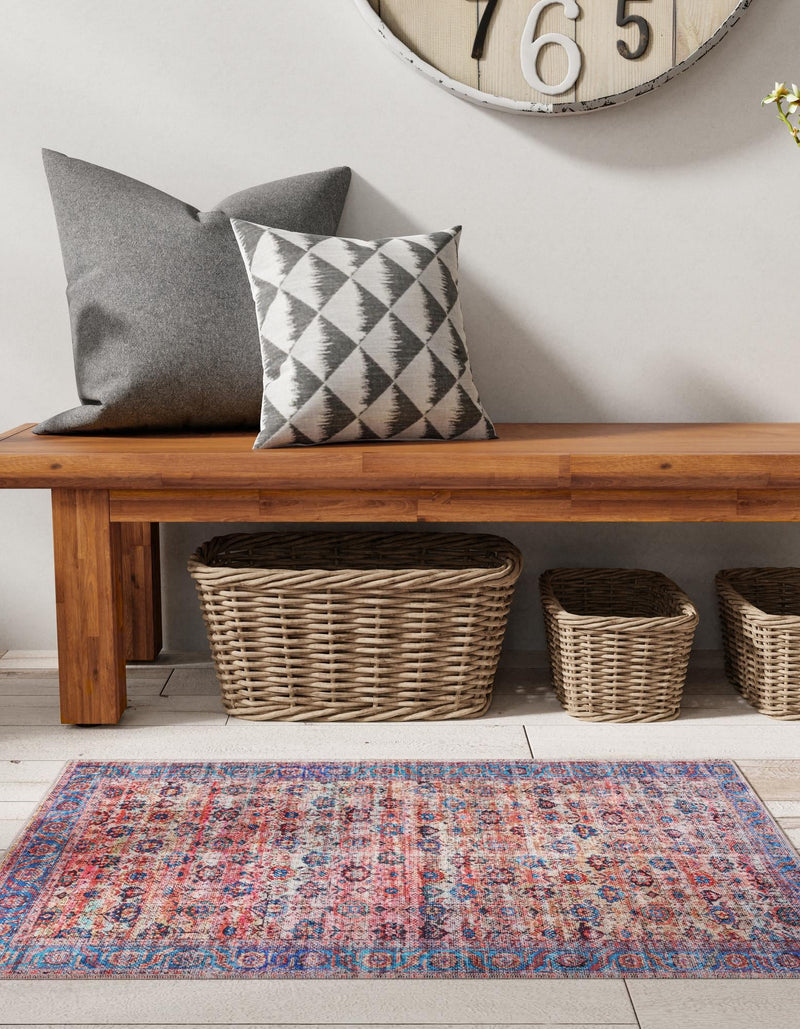 Zahara Oasis Collection Area Rug -  Meknes Rectangle Antique Pink  lifestyle 7