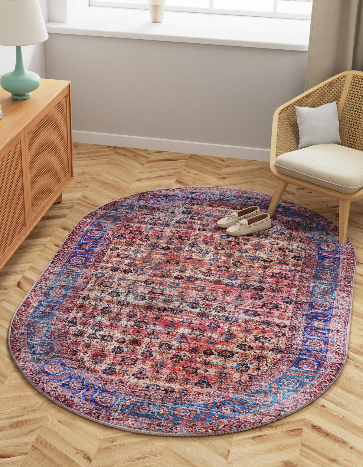 Zahara Oasis Collection Area Rug -  Meknes Oval Antique Pink  lifestyle 38