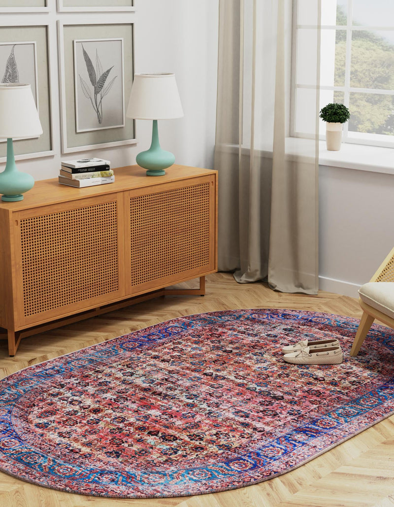 Zahara Oasis Collection Area Rug -  Meknes Oval Antique Pink  lifestyle 43