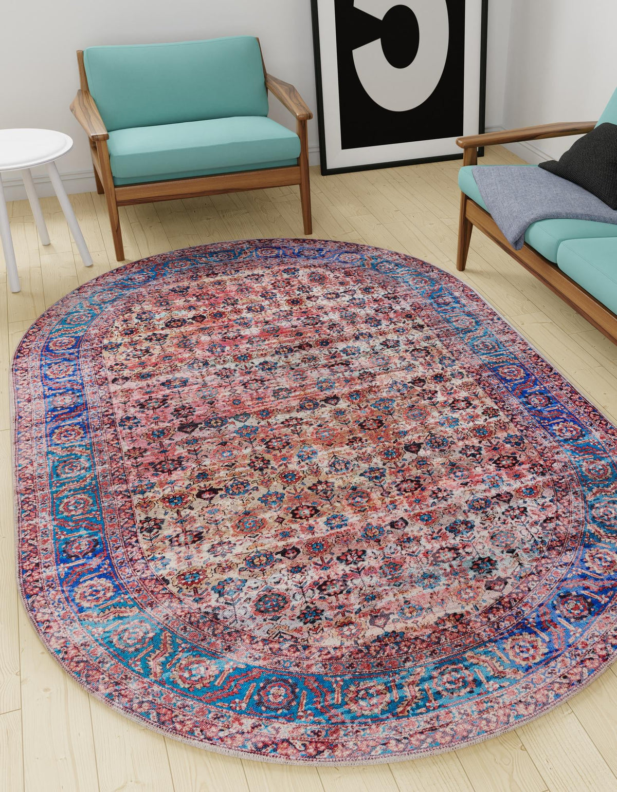 Zahara Oasis Collection Area Rug -  Meknes Oval Antique Pink  lifestyle 89