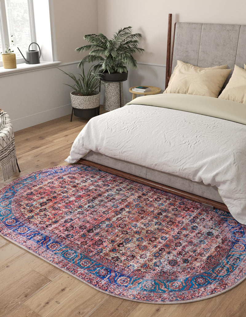 Zahara Oasis Collection Area Rug -  Meknes Oval Antique Pink  lifestyle 97