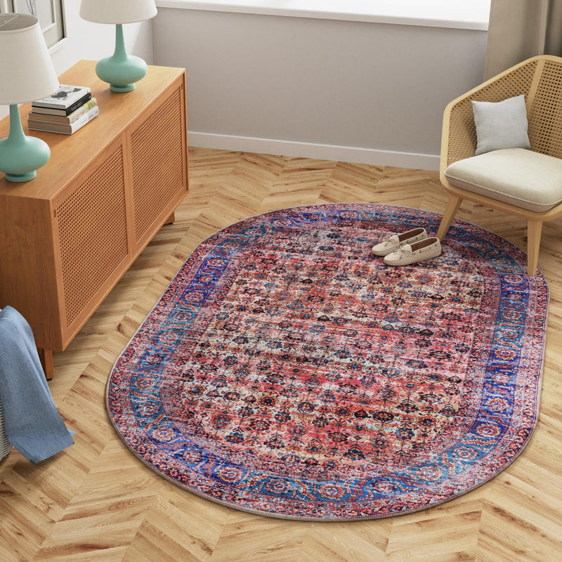 Zahara Oasis Collection Area Rug -  Meknes Oval Antique Pink  lifestyle 98