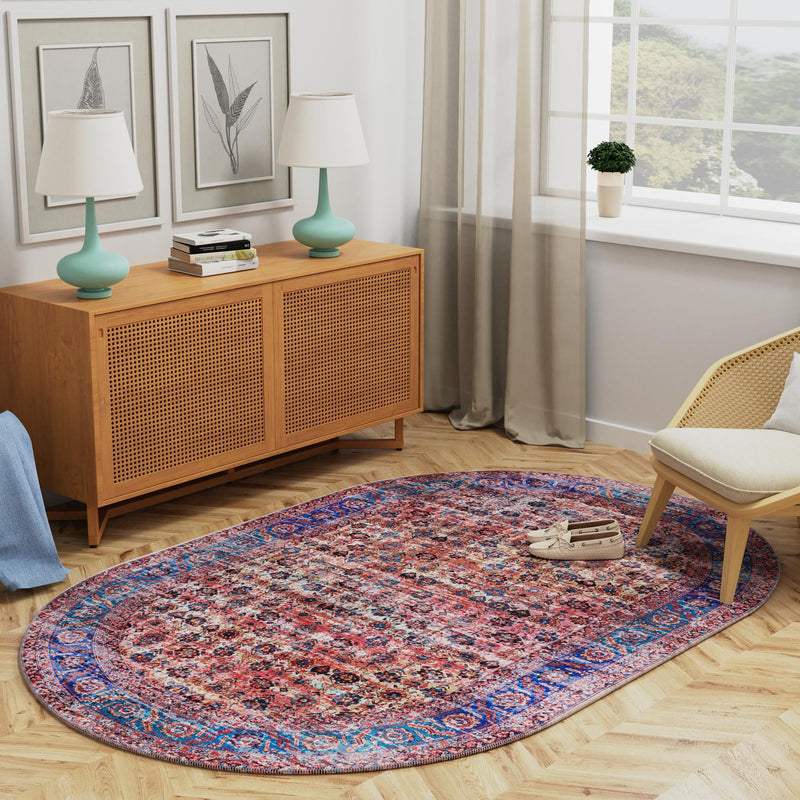 Zahara Oasis Collection Area Rug -  Meknes Oval Antique Pink  lifestyle 102
