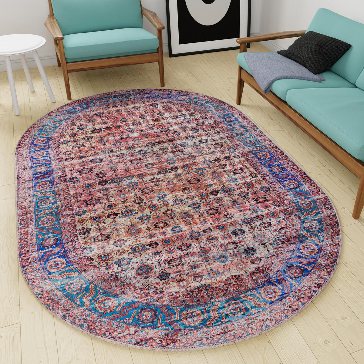 Zahara Oasis Collection Area Rug -  Meknes Oval Antique Pink  lifestyle 107