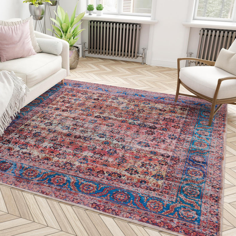 Zahara Oasis Collection Area Rug -  Meknes Square Antique Pink  lifestyle 108