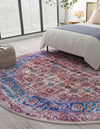 Zahara Oasis Collection Area Rug -  Meknes Round Antique Pink  lifestyle 91