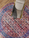 Zahara Oasis Collection Area Rug -  Meknes Round Antique Pink  lifestyle 95