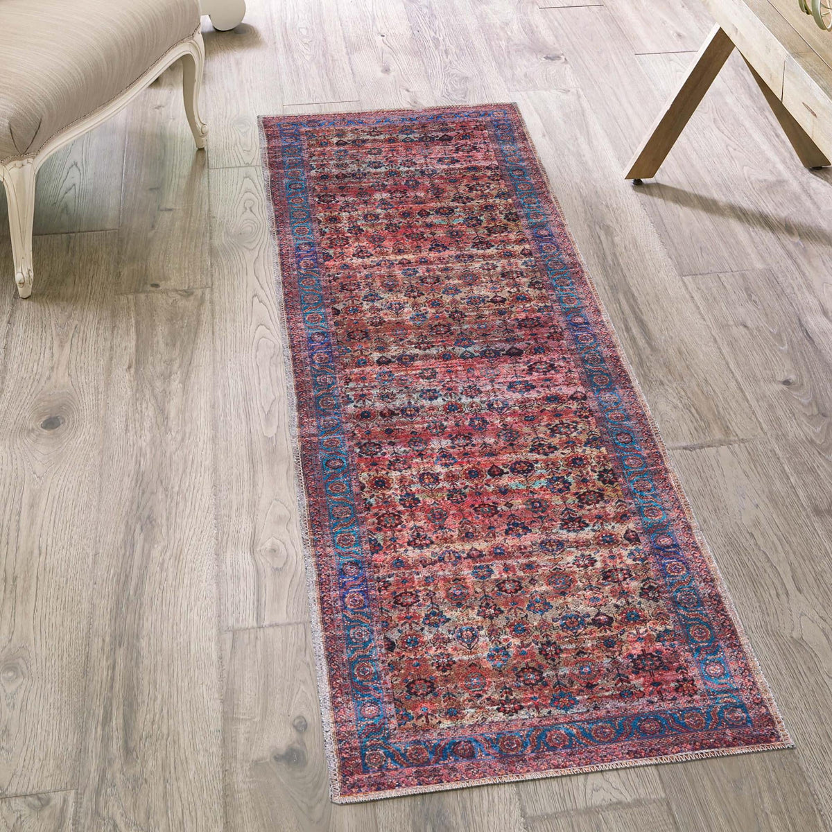 Zahara Oasis Collection Area Rug -  Meknes Runner Antique Pink  lifestyle 101