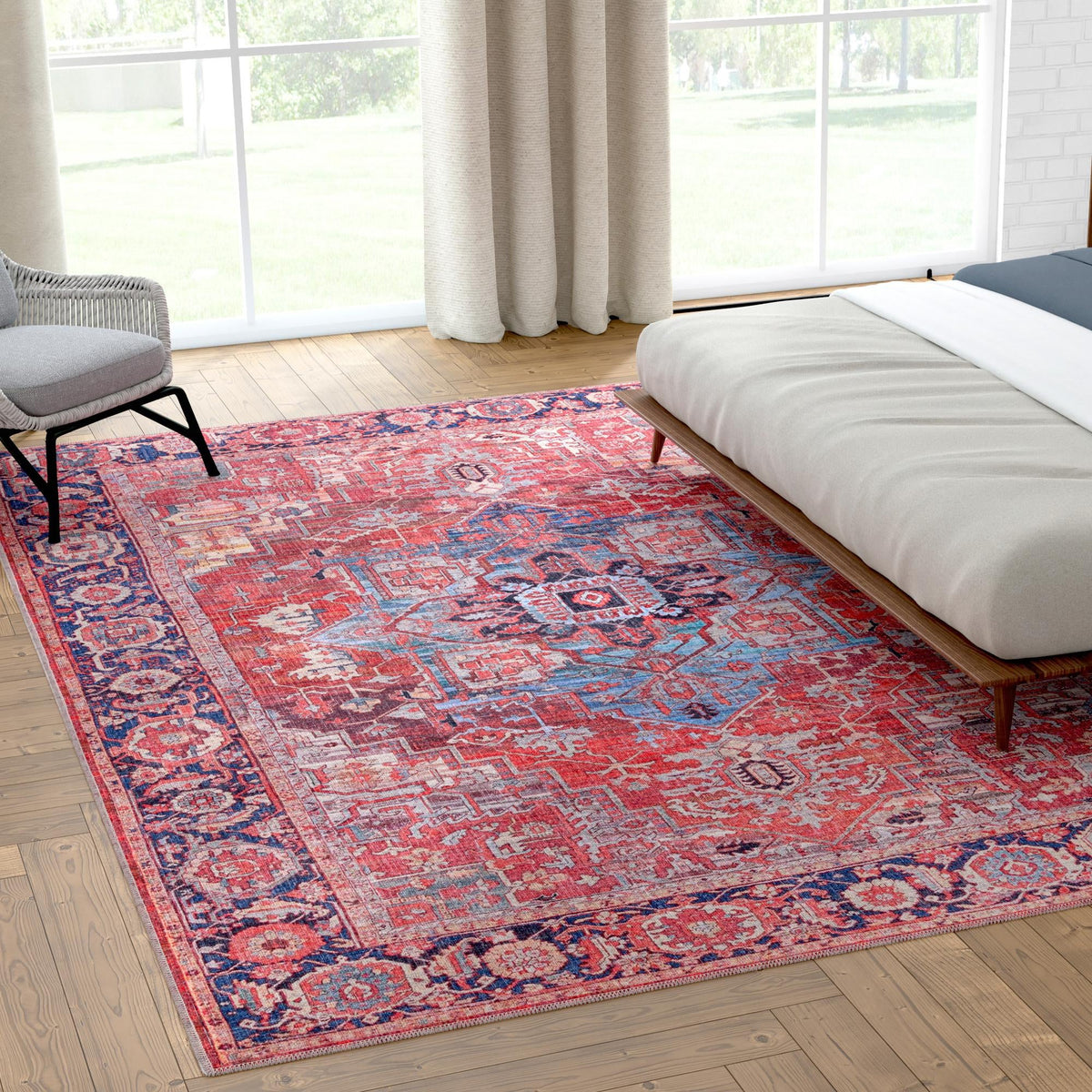 Zahara Oasis Collection Area Rug -  Essaouira Rectangle Rust Red  lifestyle 26