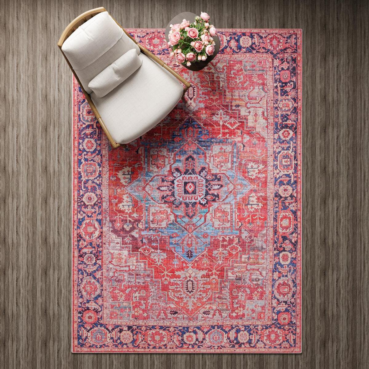 Zahara Oasis Collection Area Rug -  Essaouira Rectangle Rust Red  lifestyle 30