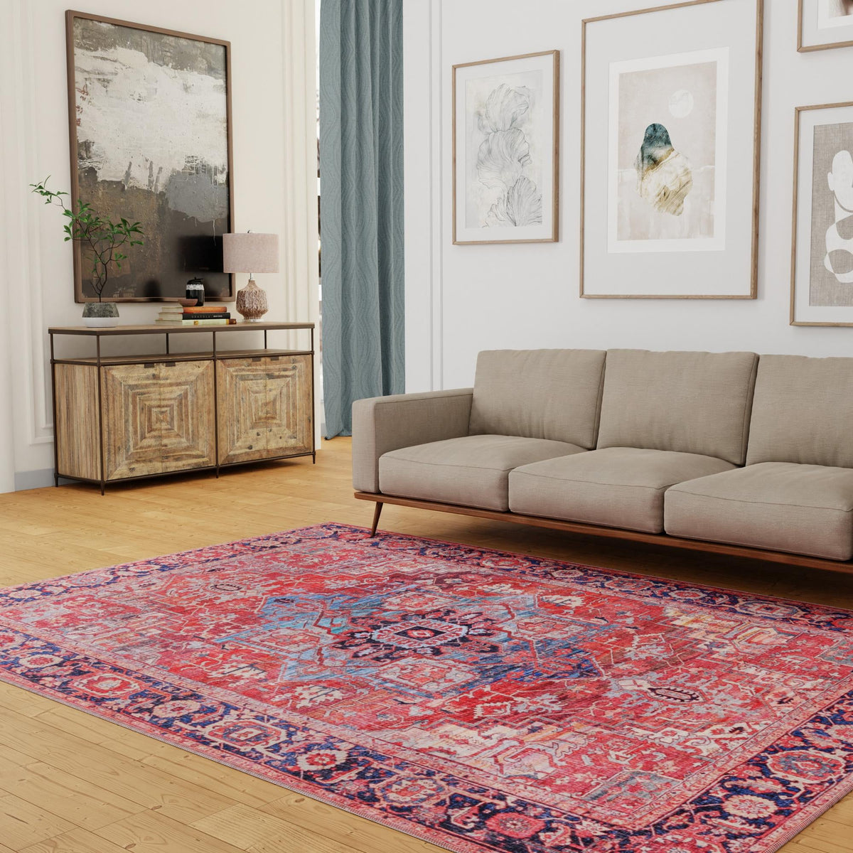 Zahara Oasis Collection Area Rug -  Essaouira Rectangle Rust Red  lifestyle 31