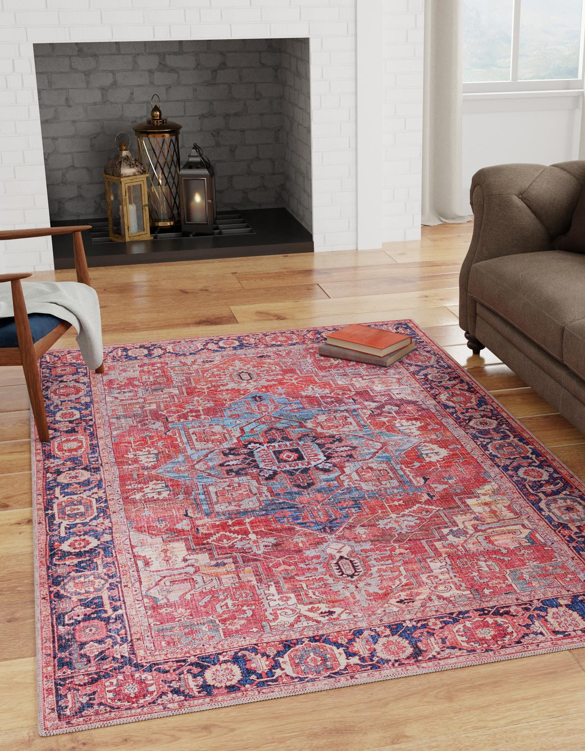 Zahara Oasis Collection Area Rug -  Essaouira Rectangle Rust Red  lifestyle 25