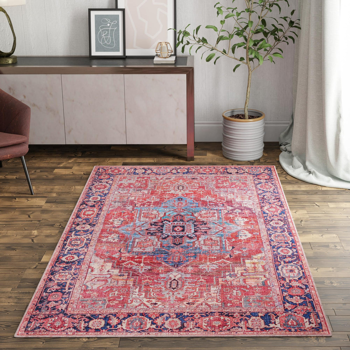 Zahara Oasis Collection Area Rug -  Essaouira Rectangle Rust Red  lifestyle 29