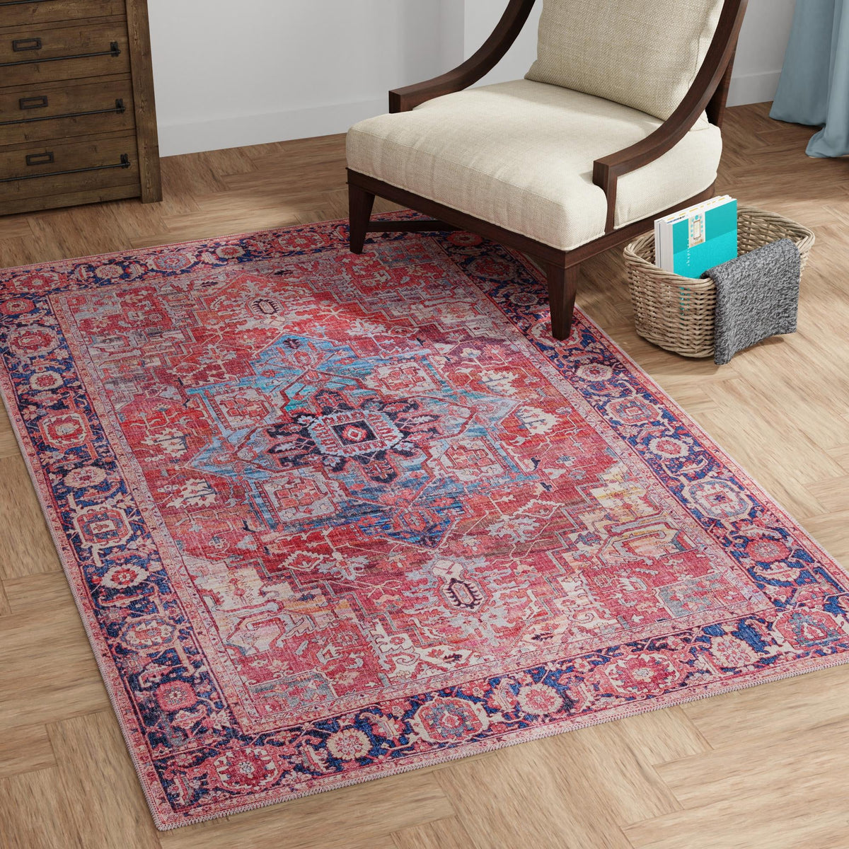 Zahara Oasis Collection Area Rug -  Essaouira Rectangle Rust Red  lifestyle 32