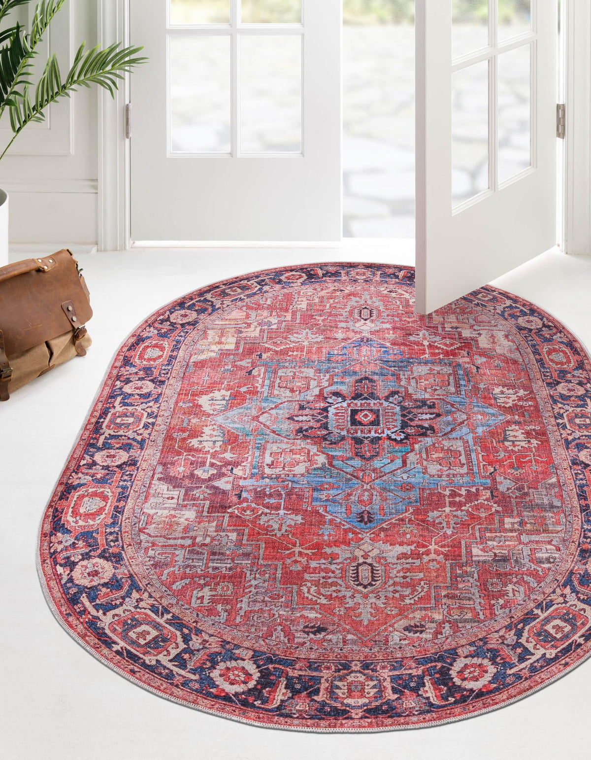 Zahara Oasis Collection Area Rug -  Essaouira Oval Rust Red  lifestyle 39