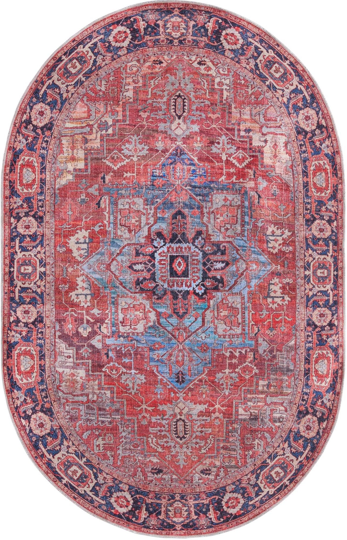Zahara Oasis Collection Area Rug -  Essaouira Oval Rust Red  lifestyle 35