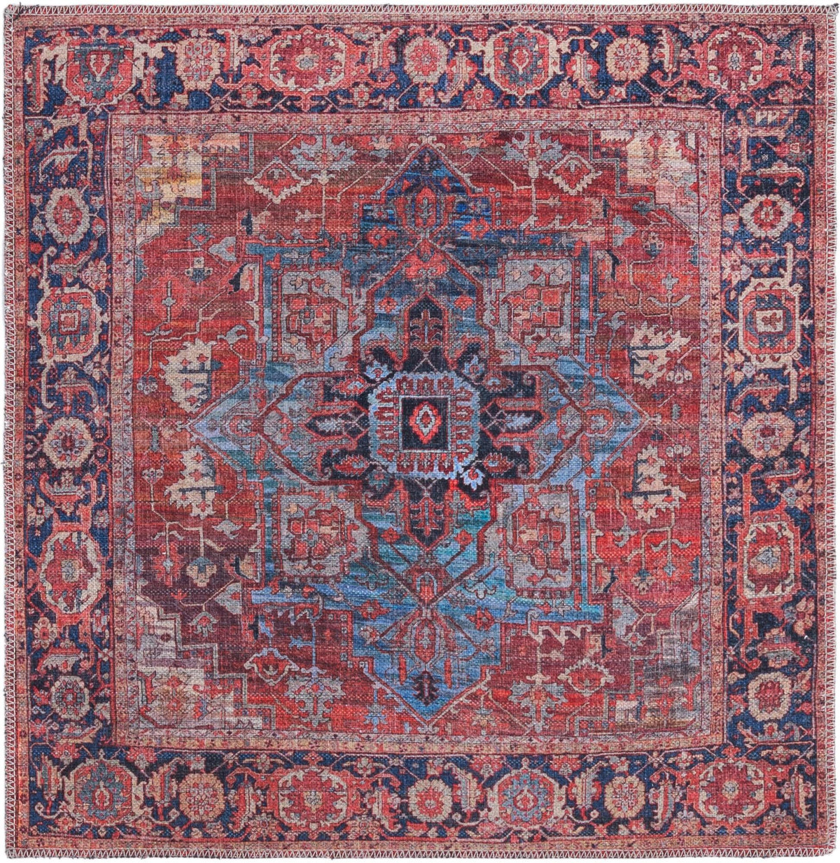 Zahara Oasis Collection Area Rug -  Essaouira Square Rust Red  lifestyle 36