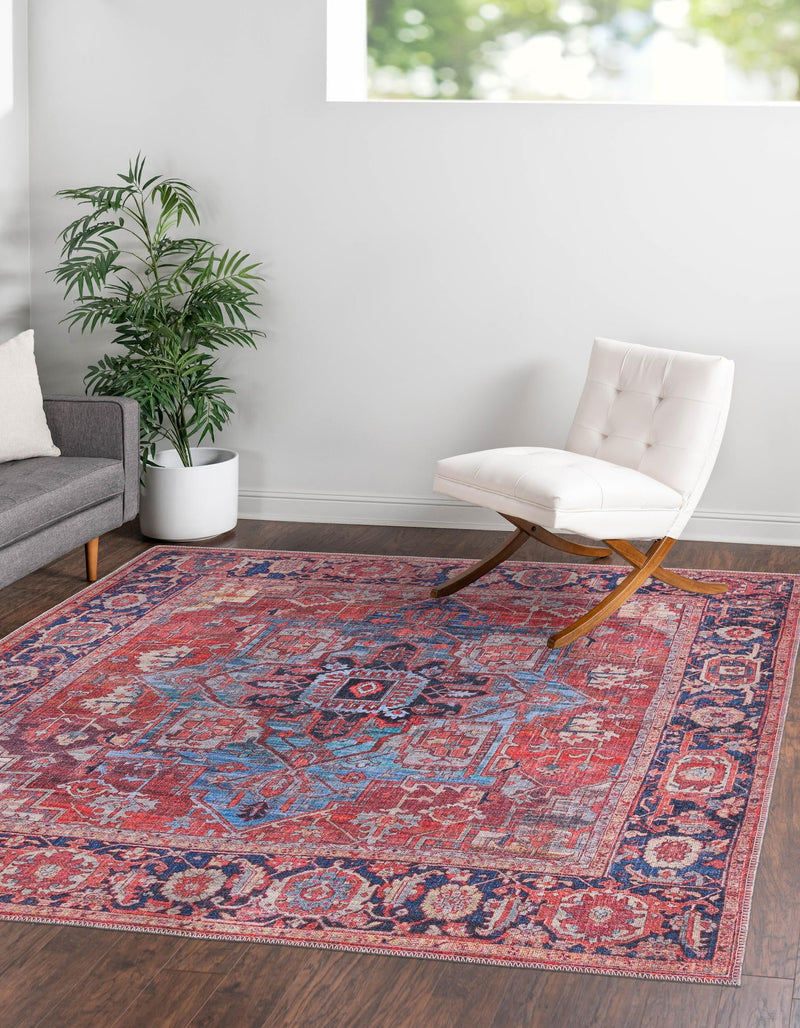 Zahara Oasis Collection Area Rug -  Essaouira Square Rust Red  lifestyle 40