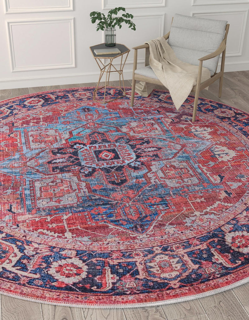 Zahara Oasis Collection Area Rug -  Essaouira Round Rust Red  lifestyle 42