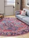 Zahara Oasis Collection Area Rug -  Essaouira Round Rust Red  lifestyle 47
