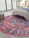 Zahara Oasis Collection Area Rug -  Essaouira Round Rust Red  lifestyle 90