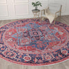 Zahara Oasis Collection Area Rug -  Essaouira Round Rust Red  lifestyle 97