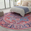 Zahara Oasis Collection Area Rug -  Essaouira Round Rust Red  lifestyle 104