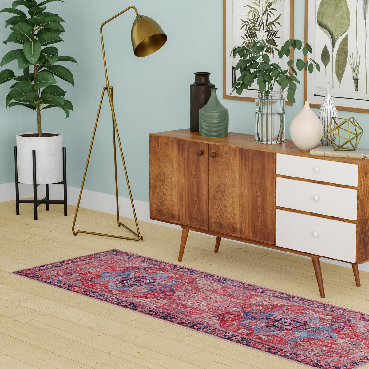 Zahara Oasis Collection Area Rug -  Essaouira Runner Rust Red  lifestyle 108