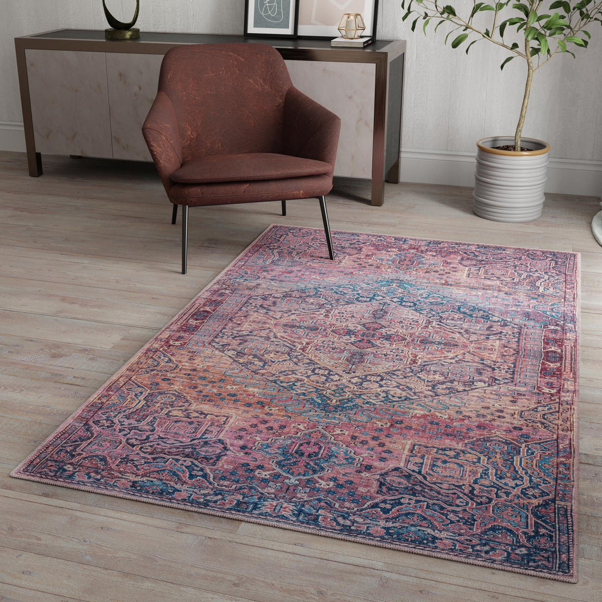 Zahara Oasis Collection Area Rug -  Agadir Rectangle Antique Rust Red  lifestyle 25