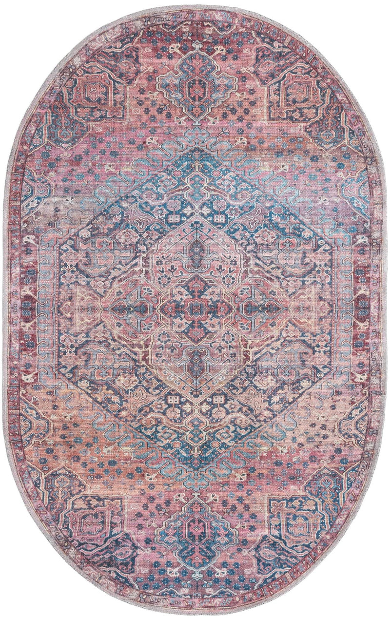 Zahara Oasis Collection Area Rug -  Agadir Oval Antique Rust Red  lifestyle 56