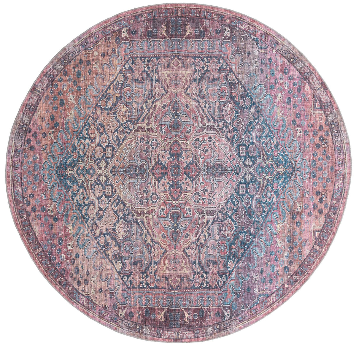 Zahara Oasis Collection Area Rug -  Agadir Round Antique Rust Red  lifestyle 32