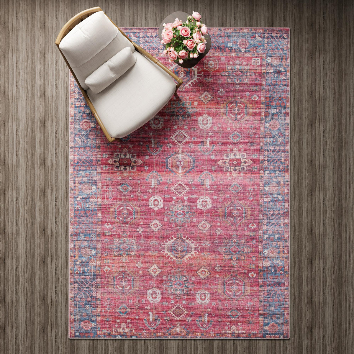 Zahara Oasis Collection Area Rug -  Ouarzazate Rectangle Antique Red  lifestyle 29