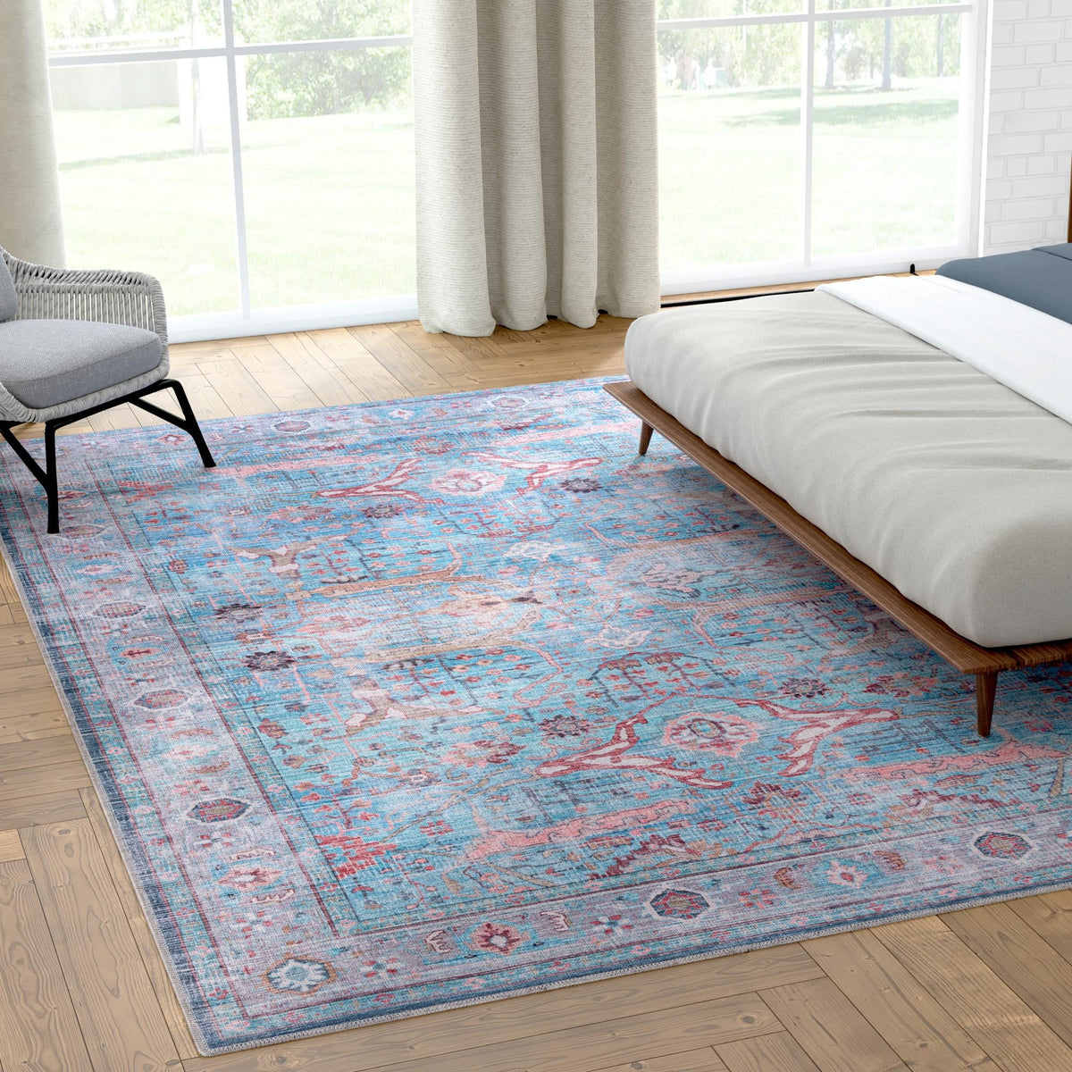 Zahara Oasis Collection Area Rug -  Marrakech Rectangle Blue  lifestyle 25