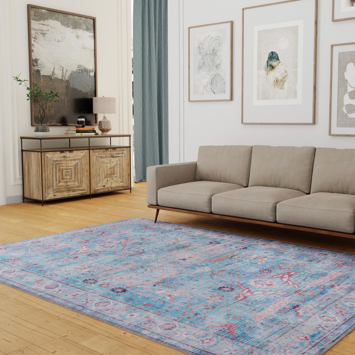 Zahara Oasis Collection Area Rug -  Marrakech Rectangle Blue  lifestyle 30