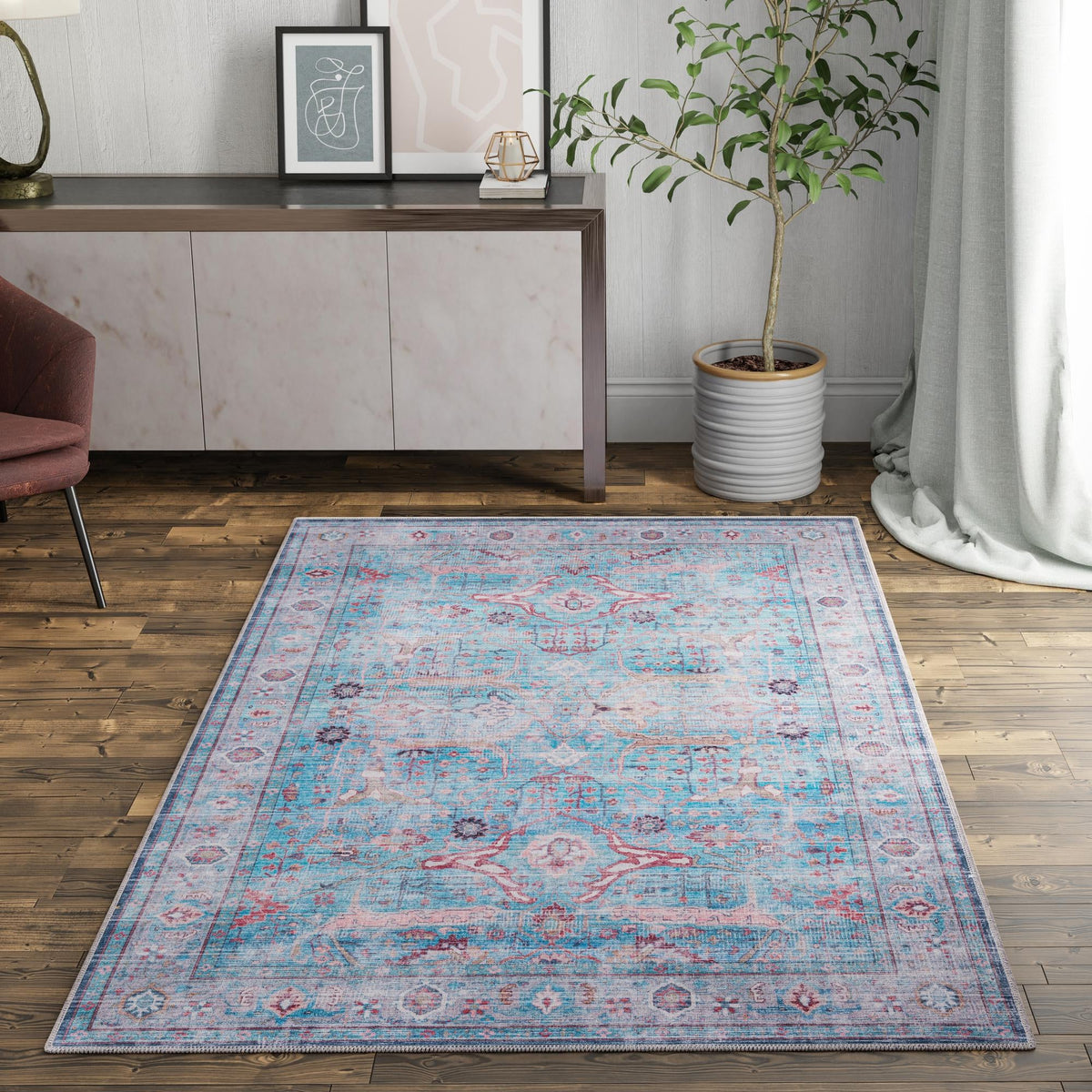 Zahara Oasis Collection Area Rug -  Marrakech Rectangle Blue  lifestyle 28
