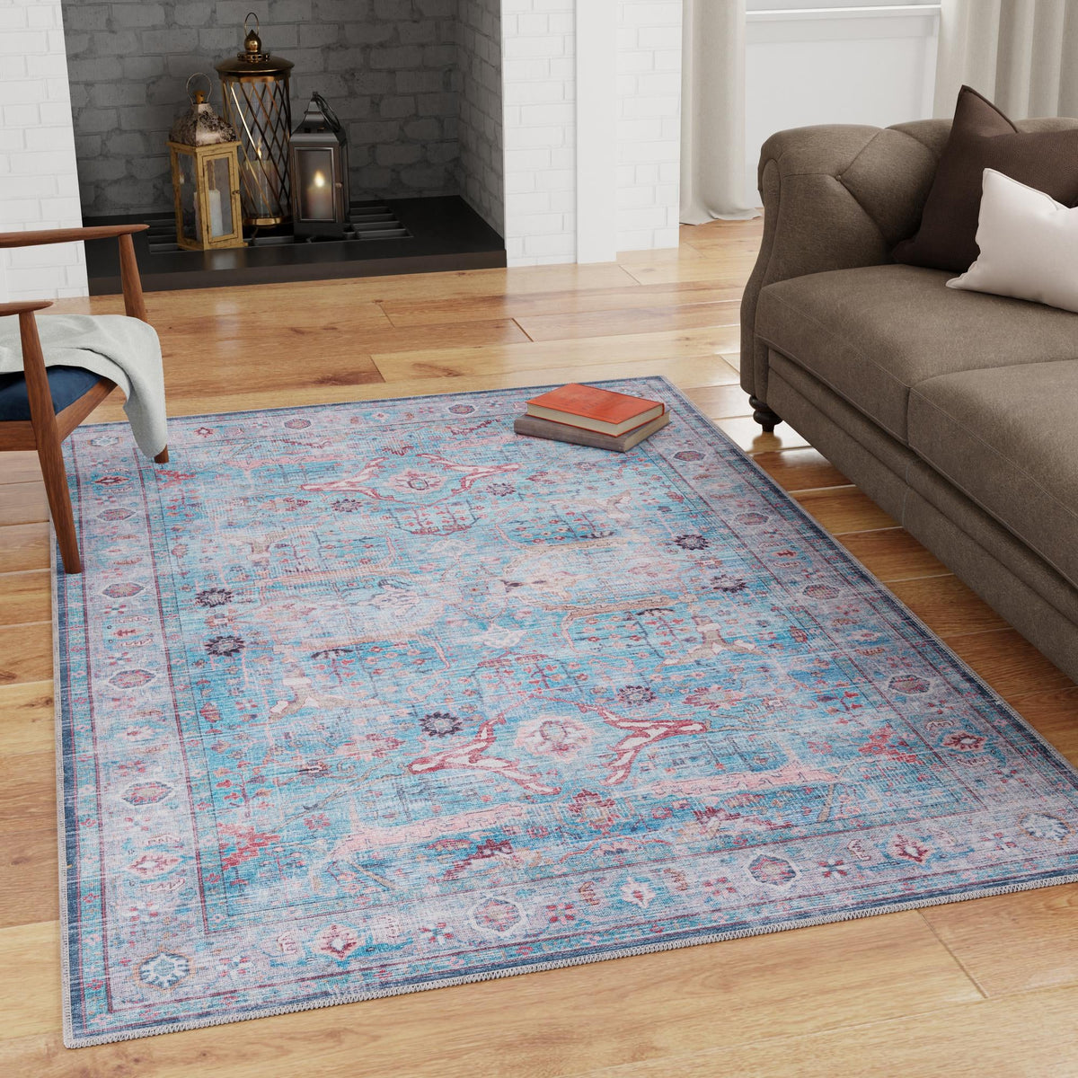Zahara Oasis Collection Area Rug -  Marrakech Rectangle Blue  lifestyle 31