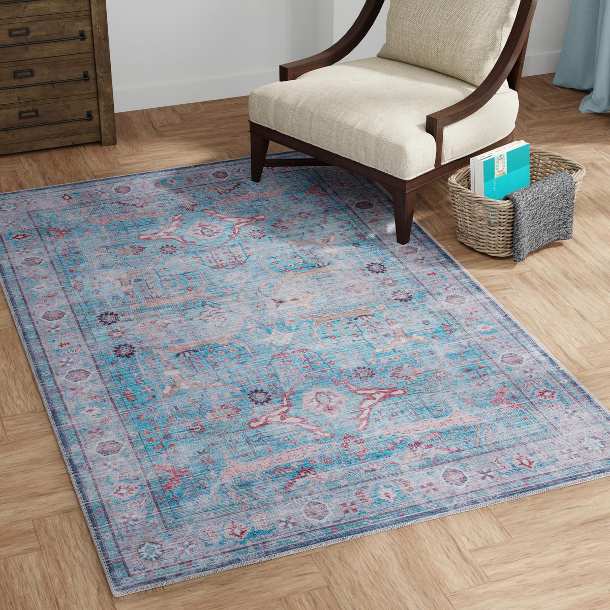 Zahara Oasis Collection Area Rug -  Marrakech Rectangle Blue  lifestyle 33