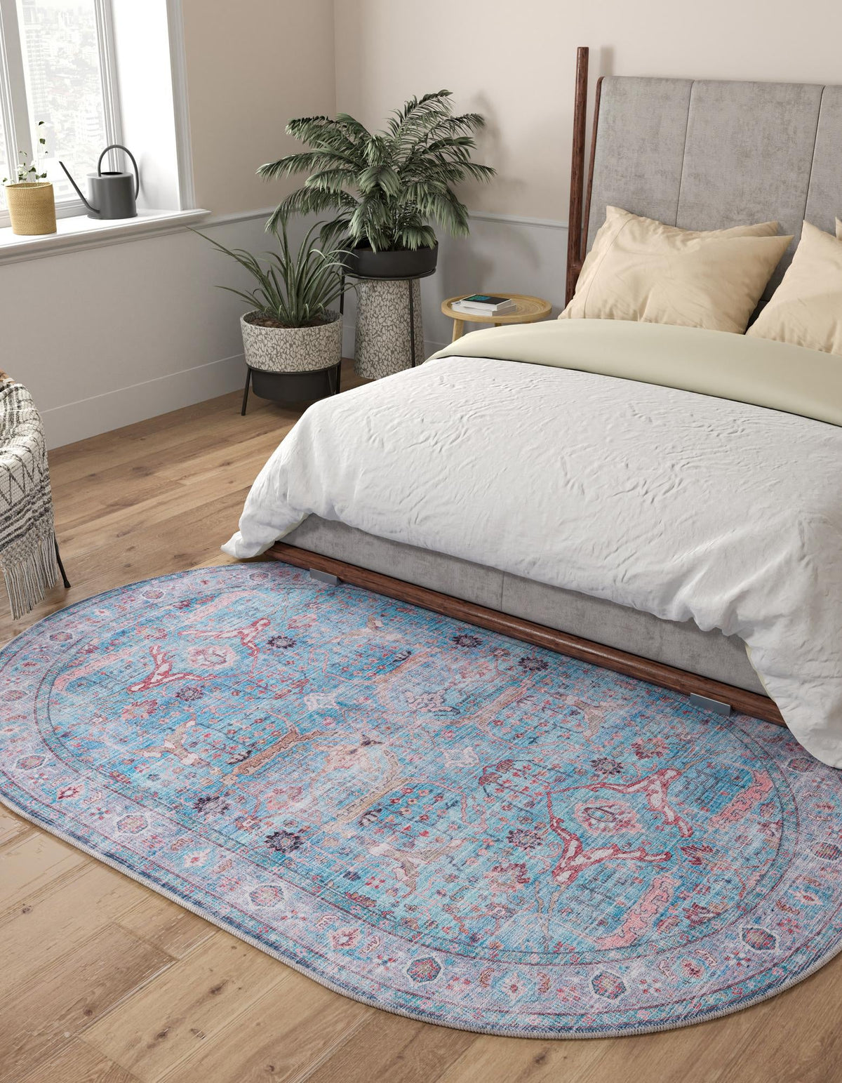 Zahara Oasis Collection Area Rug -  Marrakech Oval Blue  lifestyle 99