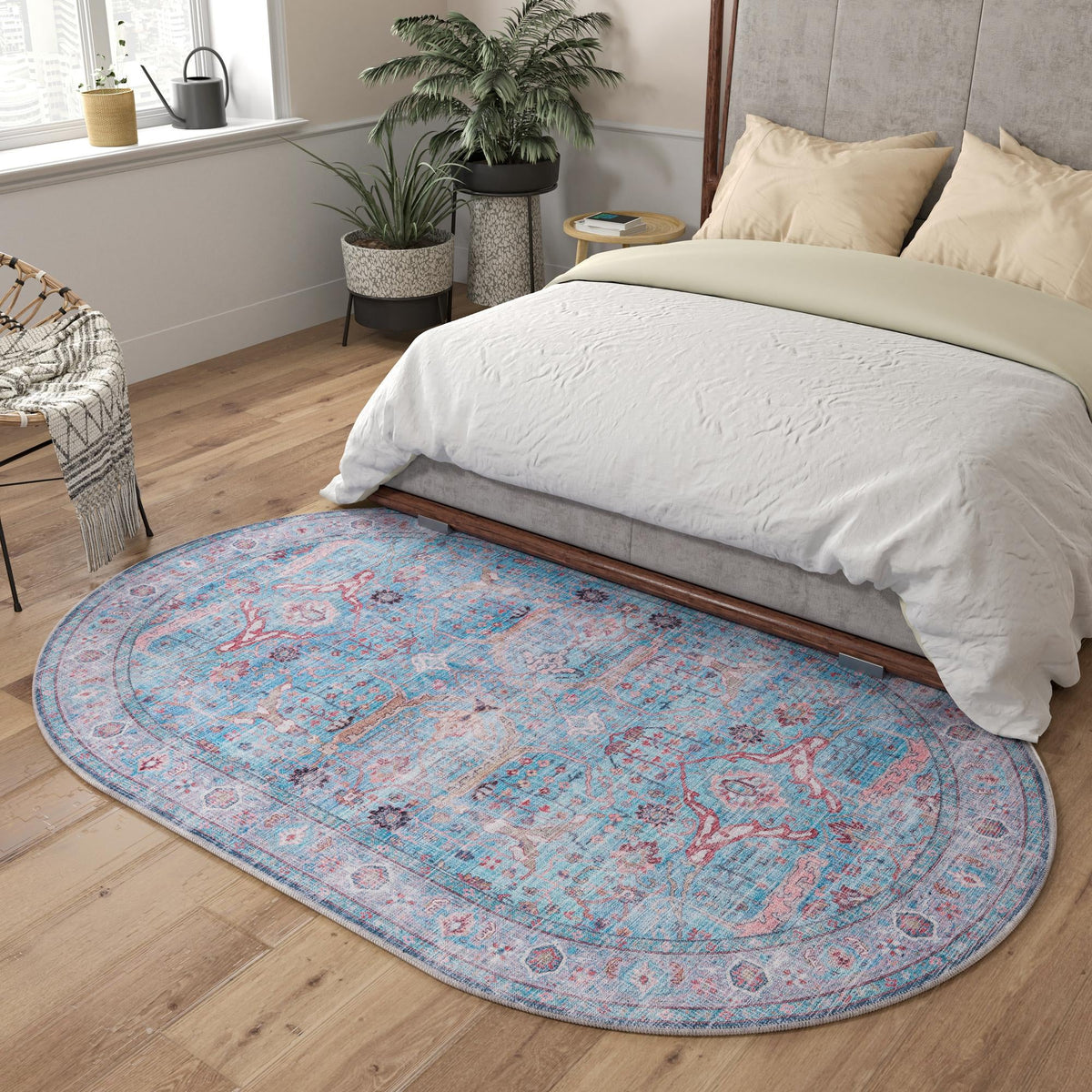 Zahara Oasis Collection Area Rug -  Marrakech Oval Blue  lifestyle 115