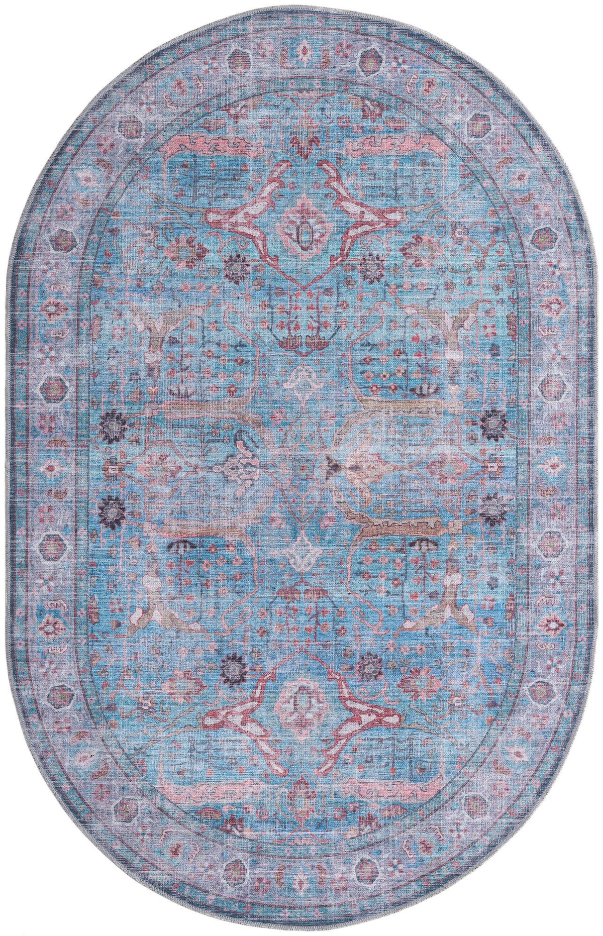 Zahara Oasis Collection Area Rug -  Marrakech Oval Blue  lifestyle 34