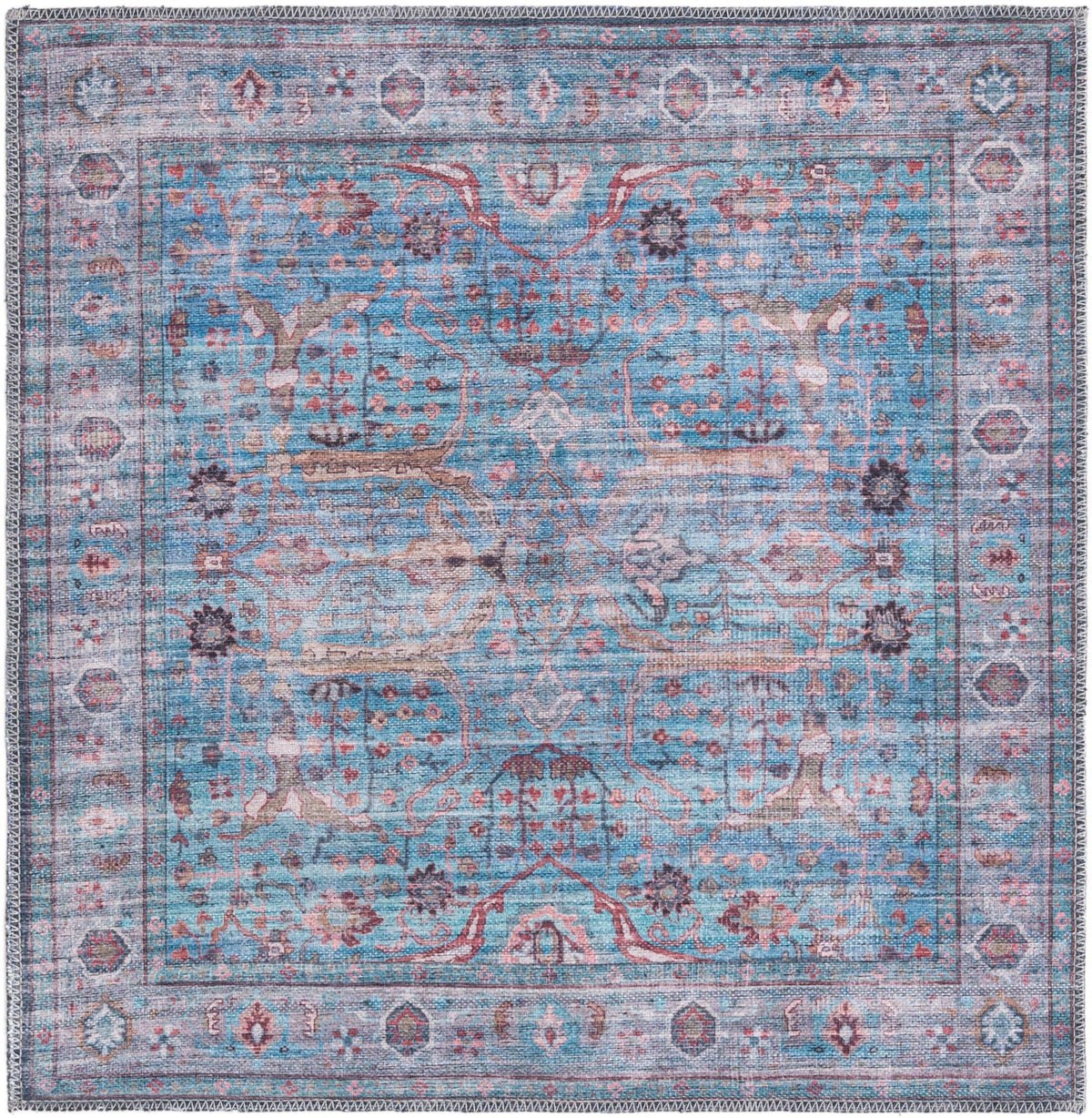 Zahara Oasis Collection Area Rug -  Marrakech Square Blue  lifestyle 35
