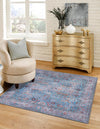 Zahara Oasis Collection Area Rug -  Marrakech Square Blue  lifestyle 39