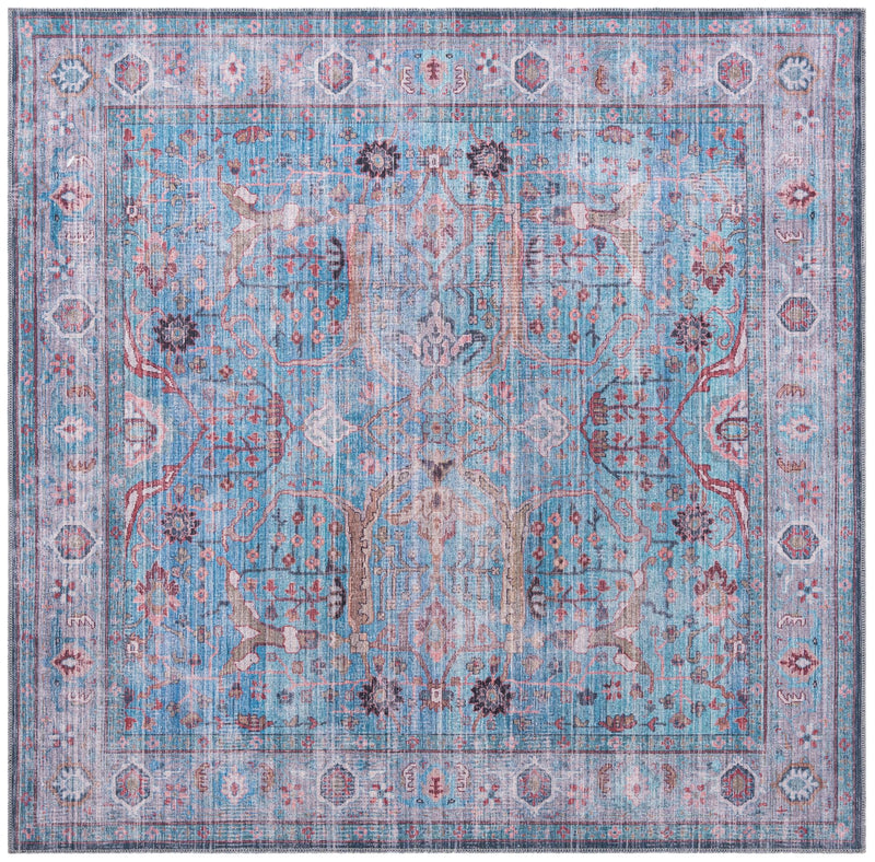 Zahara Oasis Collection Area Rug -  Marrakech Square Blue  lifestyle 61