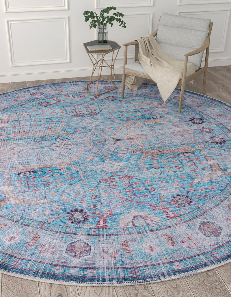 Zahara Oasis Collection Area Rug -  Marrakech Round Blue  lifestyle 41
