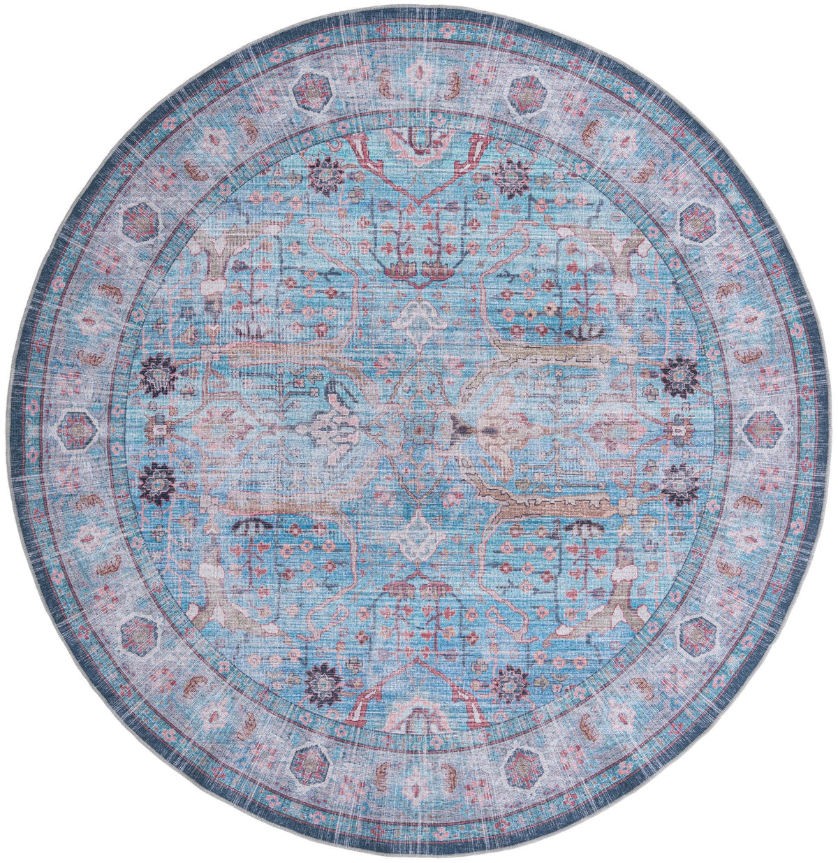 Zahara Oasis Collection Area Rug -  Marrakech Round Blue  lifestyle 36