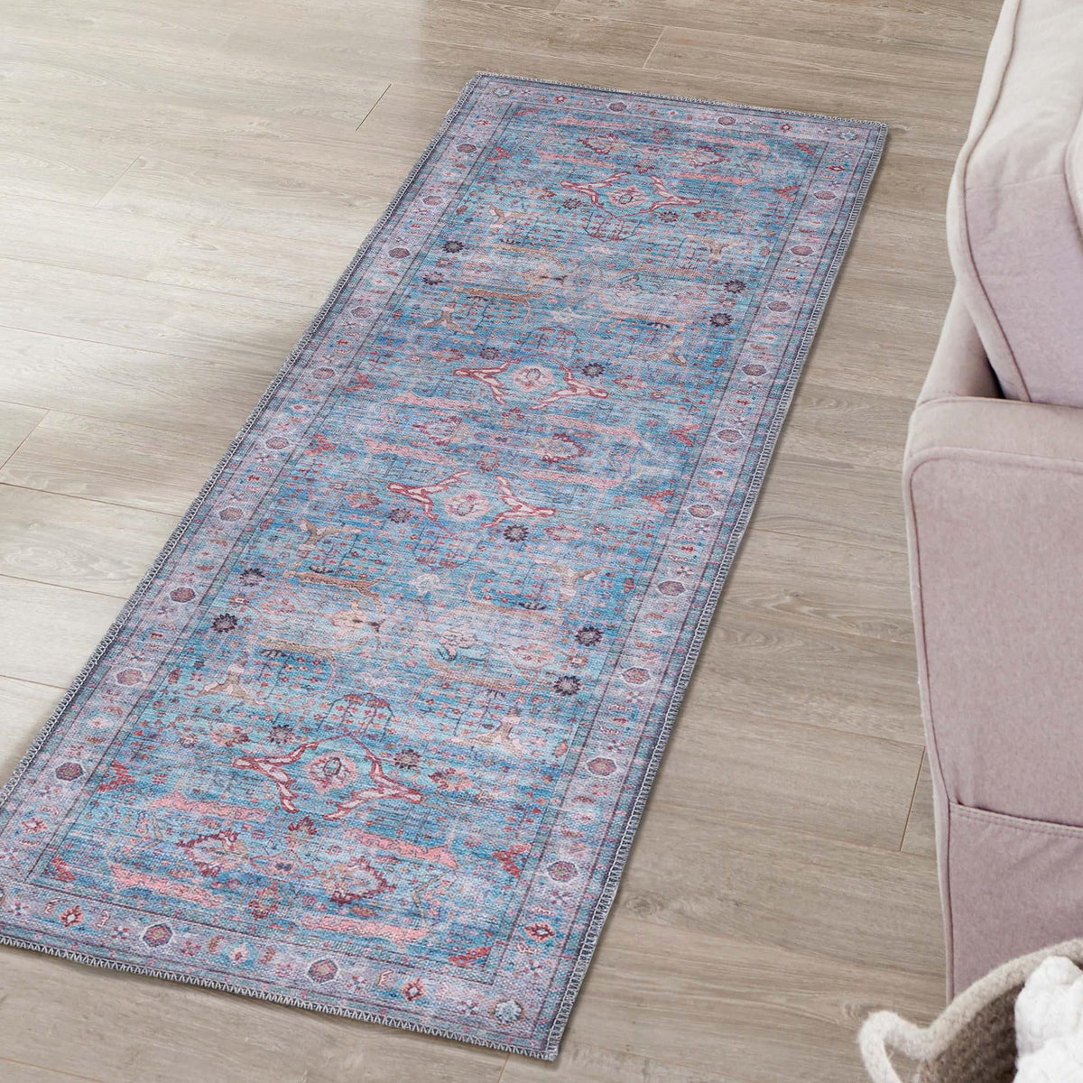 Zahara Oasis Collection Area Rug -  Marrakech Runner Blue  lifestyle 103